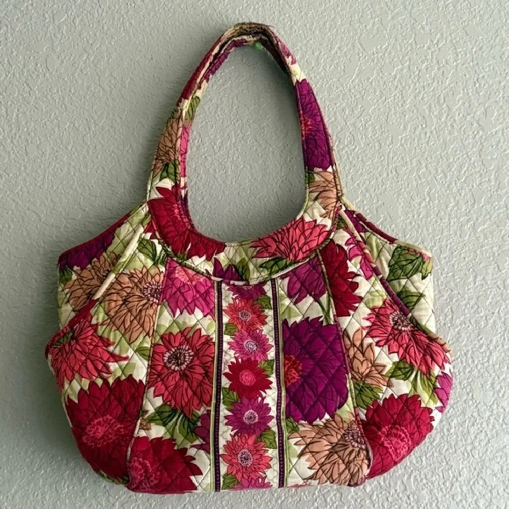 Vera Bradley Quilted Floral Shoulder Bag Pink Green Cottagecore Vintage Y2K - Picture 8 of 13